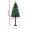 vidaXL Slim Christmas Tree Green 210 cm PVC and Solid Pine wood