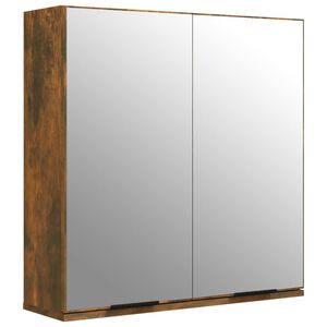vidaXL Bathroom Mirror Cabinet Smoked Oak 64x20x67 cm