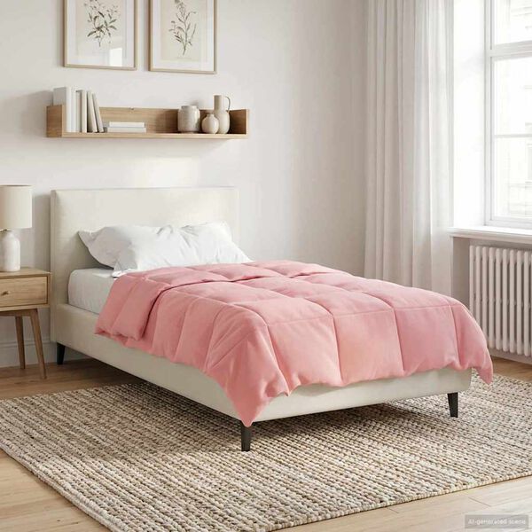 vidaXL Summer Duvet Quilted Pink 135 x 220 cm Microfiber