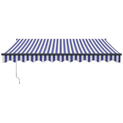 vidaXL Retractable Awning Blue and White 3x2.5 m Fabric and Aluminium
