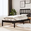 vidaXL Bed Frame without Mattress Black 75x190 cm Small Single Solid Wood Pine