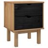 vidaXL Bedside Table OTTA Black 45 x 39 x 57 cm Solid Pine Wood