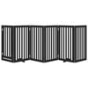 vidaXL Dog Gate with Door Foldable 6 Panels Black 300 cm Poplar Wood