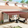 vidaXL Retractable Awning Manual Orange and Brown 500 x 350 cm