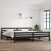 vidaXL Bed Frame without Mattress Black Solid Wood 200x200 cm