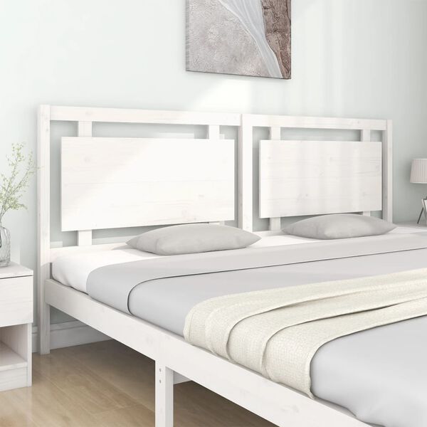 vidaXL Bed Headboard White 205.5x4x100 cm Solid Pine Wood