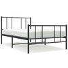 vidaXL Metal Bed Frame without Mattress with Footboard Black 75x190cm