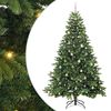 vidaXL Artificial Christmas Tree with 300 LEDs Green 240 cm PE and PVC