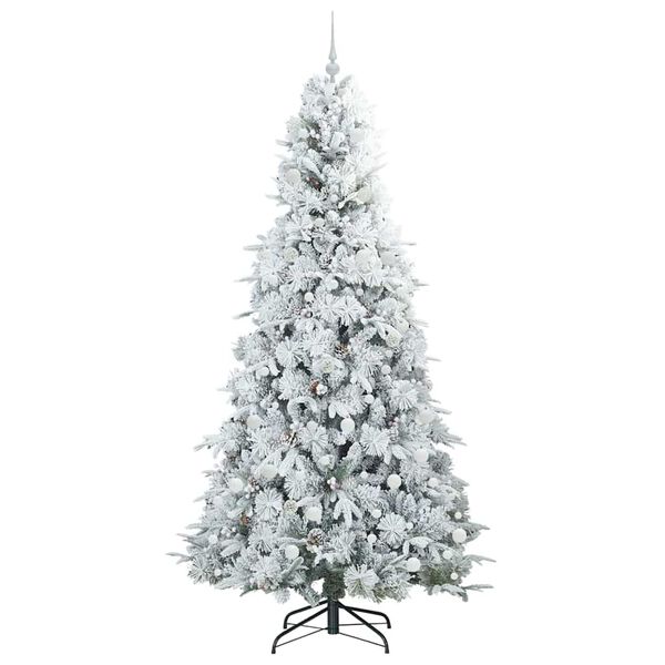 vidaXL Artificial Hinged Christmas Tree White 240 cm PE and PVC