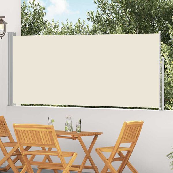 vidaXL Retractable Side Awning 120 x 300 cm Cream