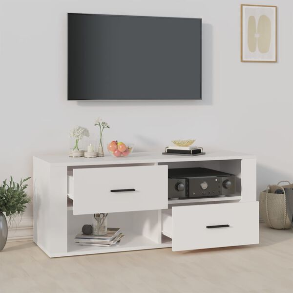 vidaXL TV Cabinet White 100x35x40 cm Engineered Wood