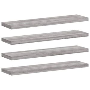 vidaXL Wall Shelves 4 pcs Grey Sonoma 40x10x1,5 cm Engineered Wood