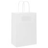 vidaXL Paper Bags 250 pcs with Handles White 15x8x21 cm