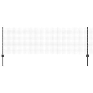 vidaXL Welded Wire Fence with Posts 25 x 0.8 m PVC-Coated Steel Grey