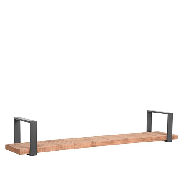 LABEL51 Wall Shelf Slam 120x23x20 cm XXL Wood/Burned Steel