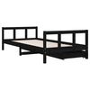 vidaXL Kids Bed Frame with Drawers Black 90x200 cm Solid Wood Pine