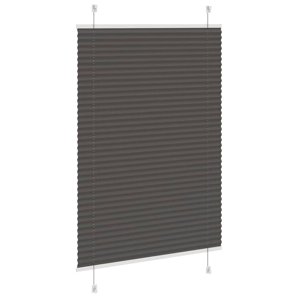 vidaXL Pleated Blind Black 90x100 cm Fabric Width 89.4 cm Polyester