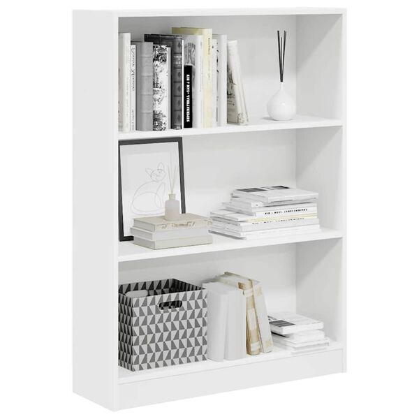 vidaXL Bookcase White 80x24x109 cm Engineered Wood