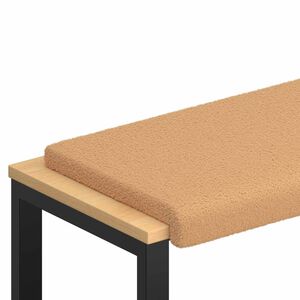 vidaXL Bench Cushion Sherpa Fabric Beige Depth 35 cm