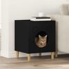 vidaXL Cat House Black 42.5 x 40 x 53 cm Engineered Wood