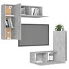 vidaXL 4 Piece TV Cabinet Set Concrete Grey Engineered Wood