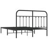 vidaXL Metal Bed Frame without Mattress with Headboard Black 140x200cm