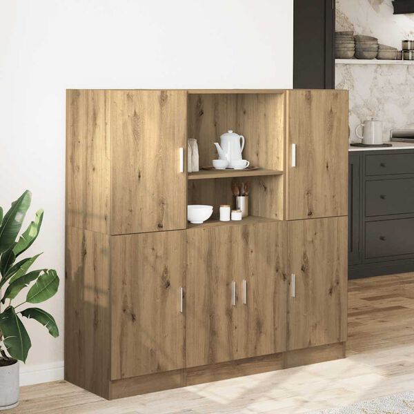 vidaXL 3 Piece Kitchen Cabinet Set Artisian Oak Engineered Wood