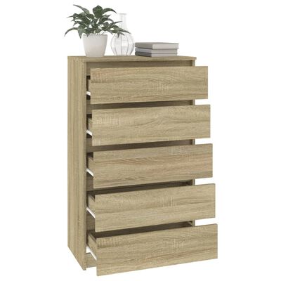 vidaXL Drawer Cabinet Sonoma Oak 60x36x103 cm Engineered Wood
