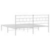 vidaXL Metal Bed Frame without Mattress with Headboard White 180x200cm