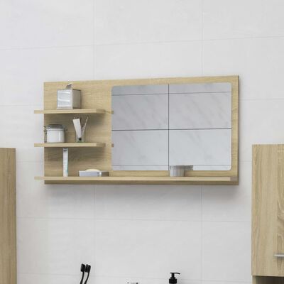 vidaXL Bathroom Mirror Sonoma Oak 90x10.5x45 cm Engineered Wood