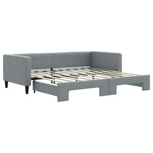 vidaXL Daybed with Trundle without Mattress Light Grey 90x190 cm Single