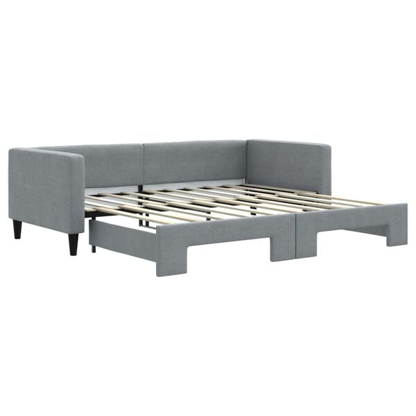 vidaXL Daybed with Trundle without Mattress Light Grey 90x190 cm Single