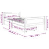 vidaXL Bed Frame without Mattress Dark Grey Solid Wood Pine 90x200 cm (322124+321990)