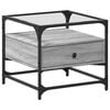 vidaXL Coffee Table with Glass Top Grey Sonoma 50x50x45 cm Steel