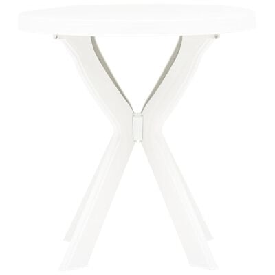 vidaXL Bistro Table White Ø70 cm Plastic