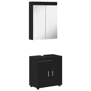 vidaXL Bathroom Furniture Set TULUM 2 pcs Black 60 x 34 x 63 cm