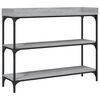 vidaXL Console Table with Shelves Grey Sonoma 100x30x80 cm