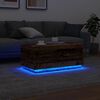 vidaXL Coffee Table with LED Lights Old Wood 90x50x40 cm