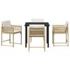 vidaXL Garden Dining Set 5 pcs Beige Poly Rattan
