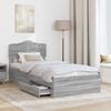 vidaXL Bed Frame with Drawer Grey Sonoma 90 x 200 cm Engineered Wood
