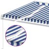 vidaXL Manual Retractable Awning with LED 400x350 cm Blue and White