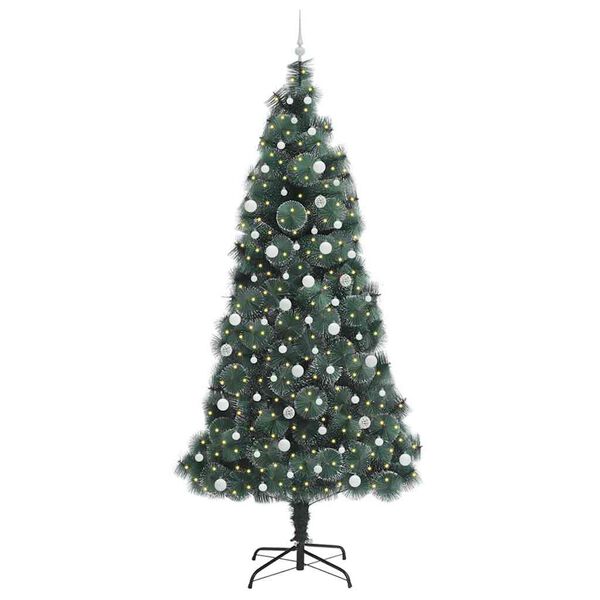 vidaXL Artificial Pre-lit Christmas Tree with Ball Set Green 240 cm