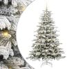 vidaXL Artificial Hinged Christmas Tree White 180 cm PE and PVC
