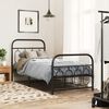 vidaXL Metal Bed Frame without Mattress with Footboard Black 90x190cm