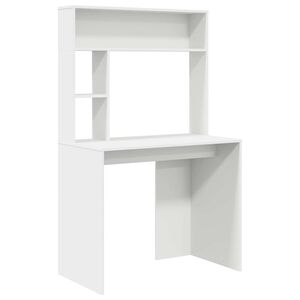 vidaXL Desk with Shelf White 91 x 50 x 149 cm Engineered Wood