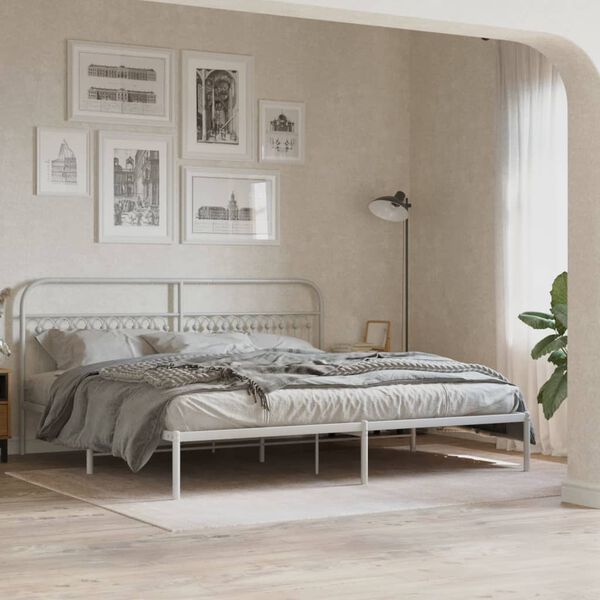 vidaXL Metal Replace Headboard White 193 cm
