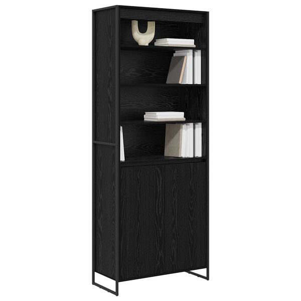vidaXL Tall Cabinets 2 pcs Black Oak 79 x 36 x 300 cm Engineered Wood