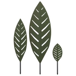 vidaXL Garden Stake 3 pcs 116.5 x 35 x 3 cm Olive Green Steel