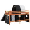 vidaXL Kids' Loft Bed with Tunnel White&Black 80x200 cm Solid Wood Pine