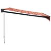 vidaXL Retractable Awning Orange and Brown 3.5x2.5 m Fabric and Aluminium